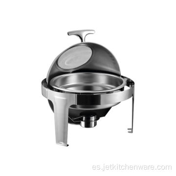 SERVICIO DE BUFFET TOP REDONDO SUPERIOR DE ACERO INOXIDABLE FLAKING